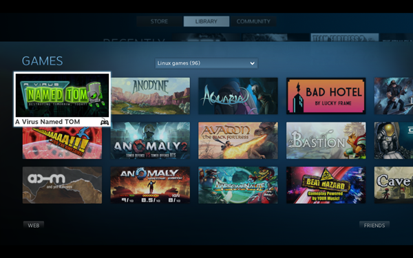 Linux games library in SteamOS