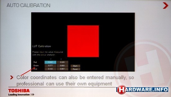 Toshiba auto calibration