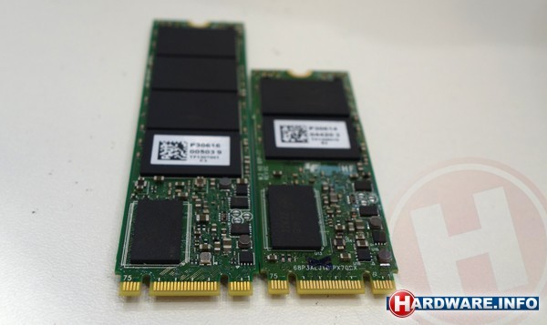 De nieuwe Plextor M.2 SSD komt er in een lengte van 80 en van 60 mm; beide zijn 22 mm breed.