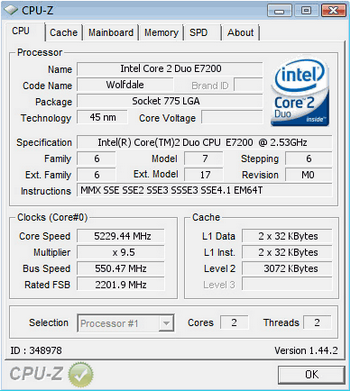 Met droogijs klokte de E7200 naar 5,3 GHz