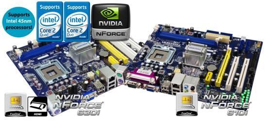 Twee nieuwe nForce borden van Foxconn met onbaord video en Penryn support