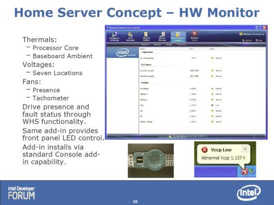 Windows Home Server console