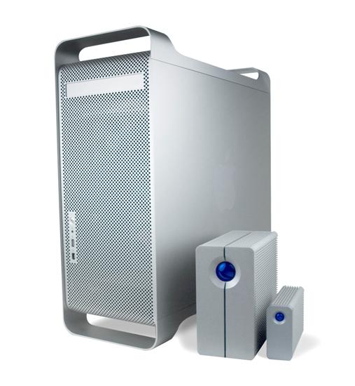 De LaCie 2big Triple naast Mac G5