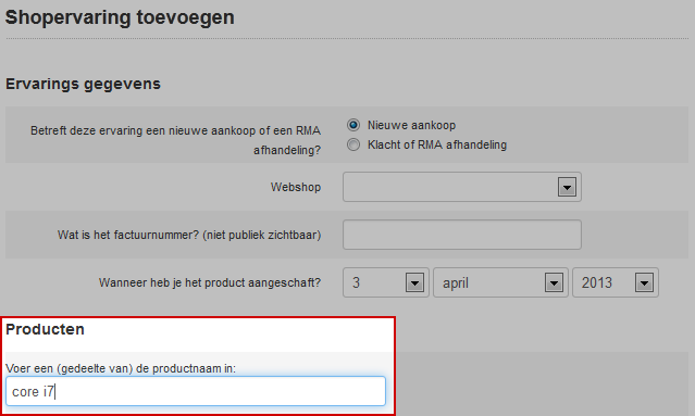 Product aan shopervaring toevoegen