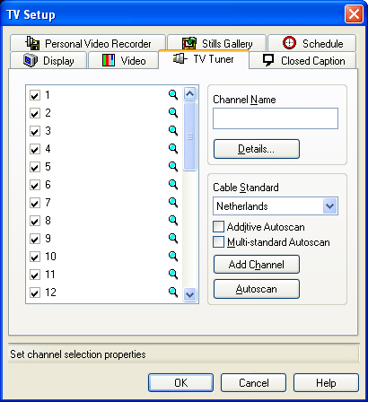 TV Setup - TV Tuner