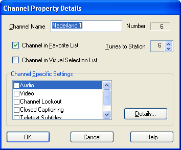 TV Setup - TV Tuner - Details