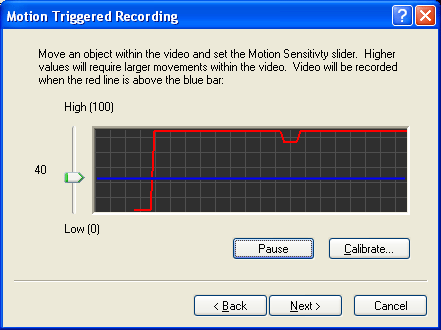 Motion Triggered recording - gevoeligheid instellen