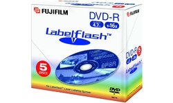 Fujifilm DVD-R 16x 5pk LabelFlash Jewel case