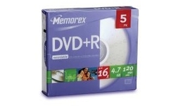 Memorex DVD+R 16x 5pk Slim case