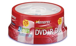 Memorex DVD+R DL 2.4x 25pk Printable Spindle