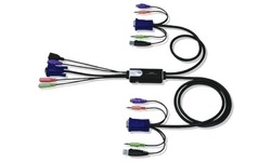 Aten 2-Port PS/2 USB VGA/Audio Cable KVM Switch with Remote Port Selector