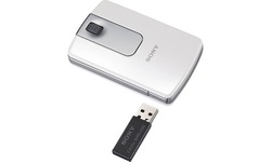 Sony Slim Wireless Optical Mouse with Built-in Storage for USB Receiver White