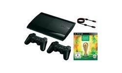 Sony PlayStation 3 Super Slim 12GB Black + 2 Wireless Controllers + Fifa Fussball Brasilien 2014