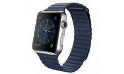 Apple Watch 42mm Stainless Steel Case, Midnight Blue Leather Loop