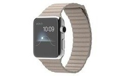 Apple Watch 42mm Stainless Steel Case, Stone Leather Loop, M