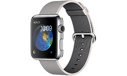 Apple Watch 42mm Stainless Steel Case, Pearl Woven Nylon