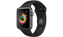 Apple Watch Series 3 42mm Aluminium Space Grey + Black Sport Band