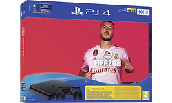 Sony PlayStation 4 Slim 500GB Black + Fifa 20 + Extra Dualschock 4 Controller + 14 Day PS Plus