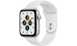 Apple Watch SE 44mm Silver Sport Band White