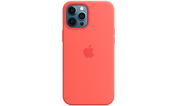 Apple iPhone 12 Pro Max Silicone Case White MagSafe Pink Citrus