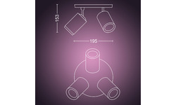 Philips Hue Fugato 3-Spot White & Colour Bluetooth Black