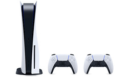 Sony PlayStation 5 Console + 2 PS5 DualSense Wireless Controllers White