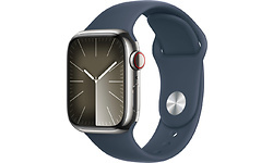 Apple Watch Series 9 GPS + Cellular 41mm Silver RVS Sport Band Blue (S/M)
