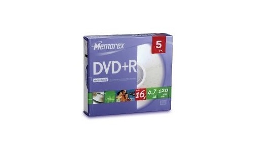 Memorex DVD+R 16x 5pk Slim case
