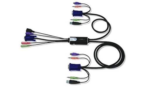 Aten 2-Port PS/2 USB VGA/Audio Cable KVM Switch with Remote Port Selector