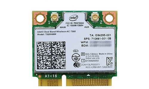 Intel Dual Band Wireless-AC 7260 (Mini PCIe x1)