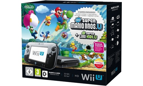 Nintendo Wii U Premium Black + Mario & Luigi