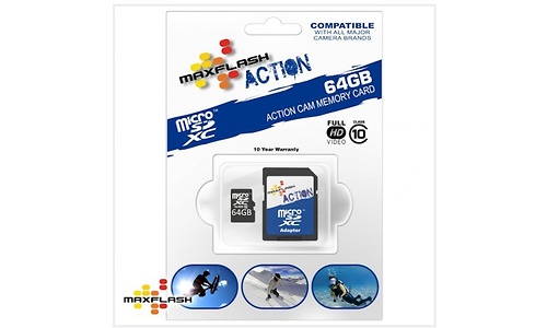 MaxFlash Action Cam MicroSDXC Class 10 64GB + Adapter