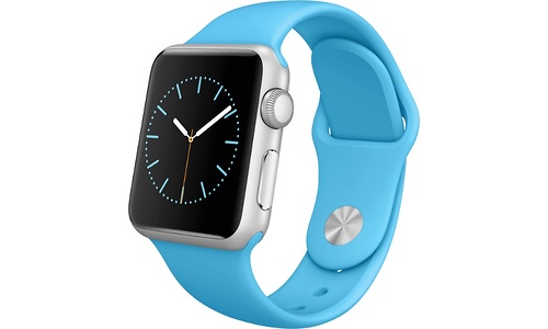 Apple Watch 38mm Silver Aluminium Case, Blue Sport Band