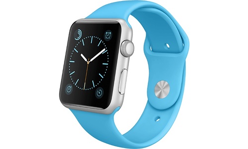 Apple Watch 42mm Silver Aluminium Case, Blue Sport Band