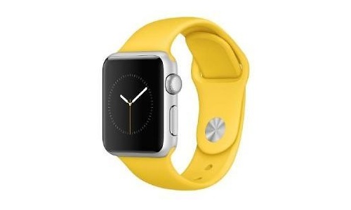 Apple Watch Sport 38mm Silver Aluminium Case Yellow Sport Band