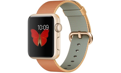 Apple Watch Sport 38mm Gold Aluminium Case Red Woven Nylon