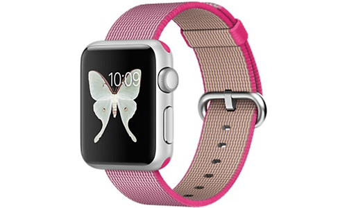 Apple Watch Sport 38mm Aluminium Case Silver Nylon Pink