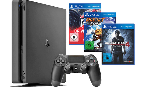 Sony PlayStation 4 Slim 1TB + Uncharted 4 + Driveclub + Ratche