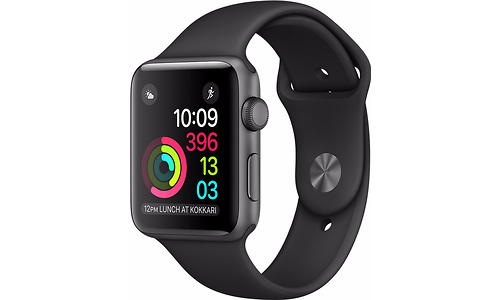 Apple Watch Series 2 38mm Space Grey Sport Band Black (130-200mm)