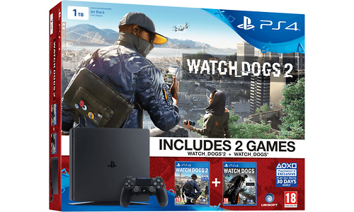 Sony PlayStation 4 Slim 1TB + Watch Dogs 2