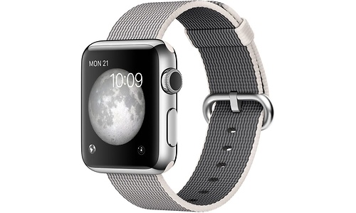 Apple Watch 38mm Stainless Steel Case, Pearl Woven