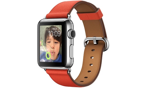Apple Watch 38mm Stainless Steel Case, Red Classic
