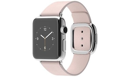 Apple Watch 38mm Medium Stainless Steel Case with Soft Pink Modern Buckle