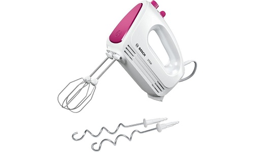 Bosch MFQ2210P CleverMixx Fun, Handmixer, 375 Watt, WhiteDunkelpink