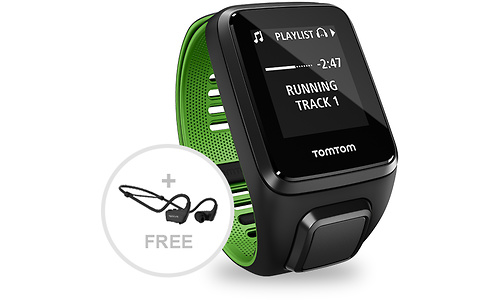 TomTom Runner 3 Music + Headphones Black/Green L