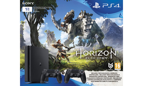 Sony PlayStation 4 Slim 1TB + Horizon:ZD + 2 Controller