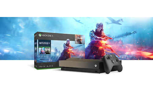Microsoft Xbox One X 1TB Gold Rush Special Edition Battlefield V: Deluxe Edition & Bat