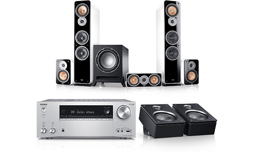 Teufel Ultima 40 Surround AVR for Dolby Atmos 5.1.2-Set White/ Silver