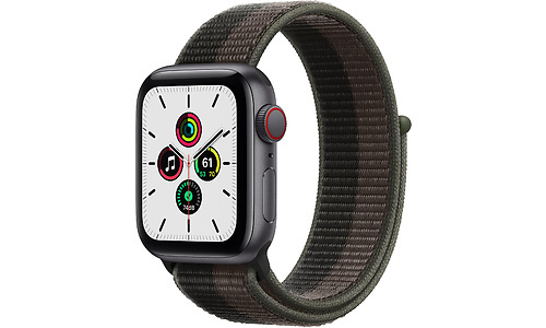 Apple Watch SE 4G 40mm Space Grey Aluminium Tornado/grijs Sport Loop