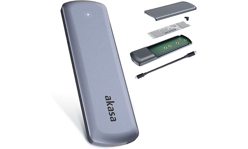 Akasa Portable M.2 SATA/NVMe SSD to USB 3.2 Gen 2 (10 Gb/s) Aluminium Enclosure